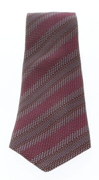Emporio Armani Burgundy Regimental stripe 100% Silk Mens Tie