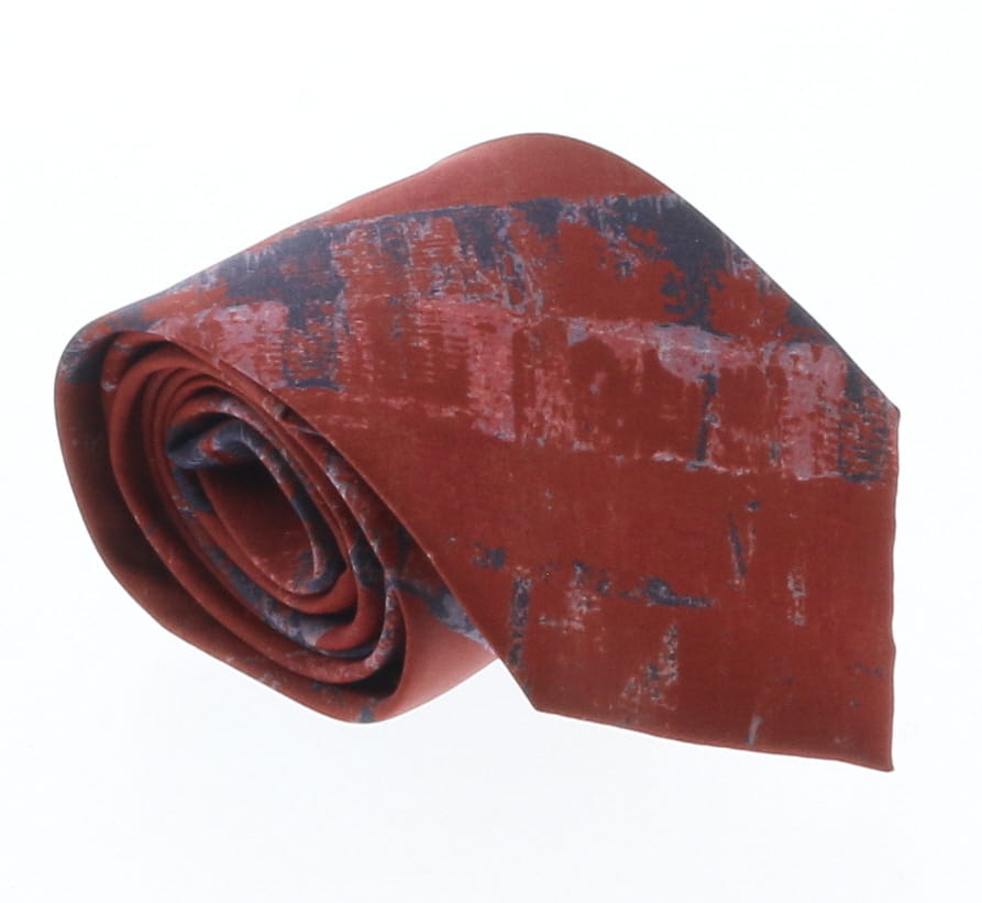 Emporio Armani Red Graphic 100% Silk Mens Tie