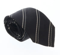 Emporio Armani Black Striped 100% Silk Mens Tie