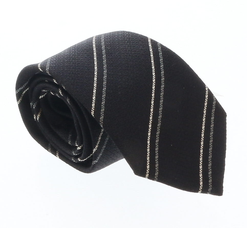 Emporio Armani Black Striped 100% Silk Mens Tie