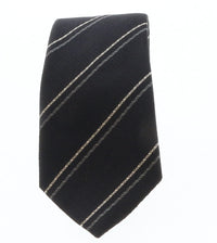 Emporio Armani Black Striped 100% Silk Mens Tie