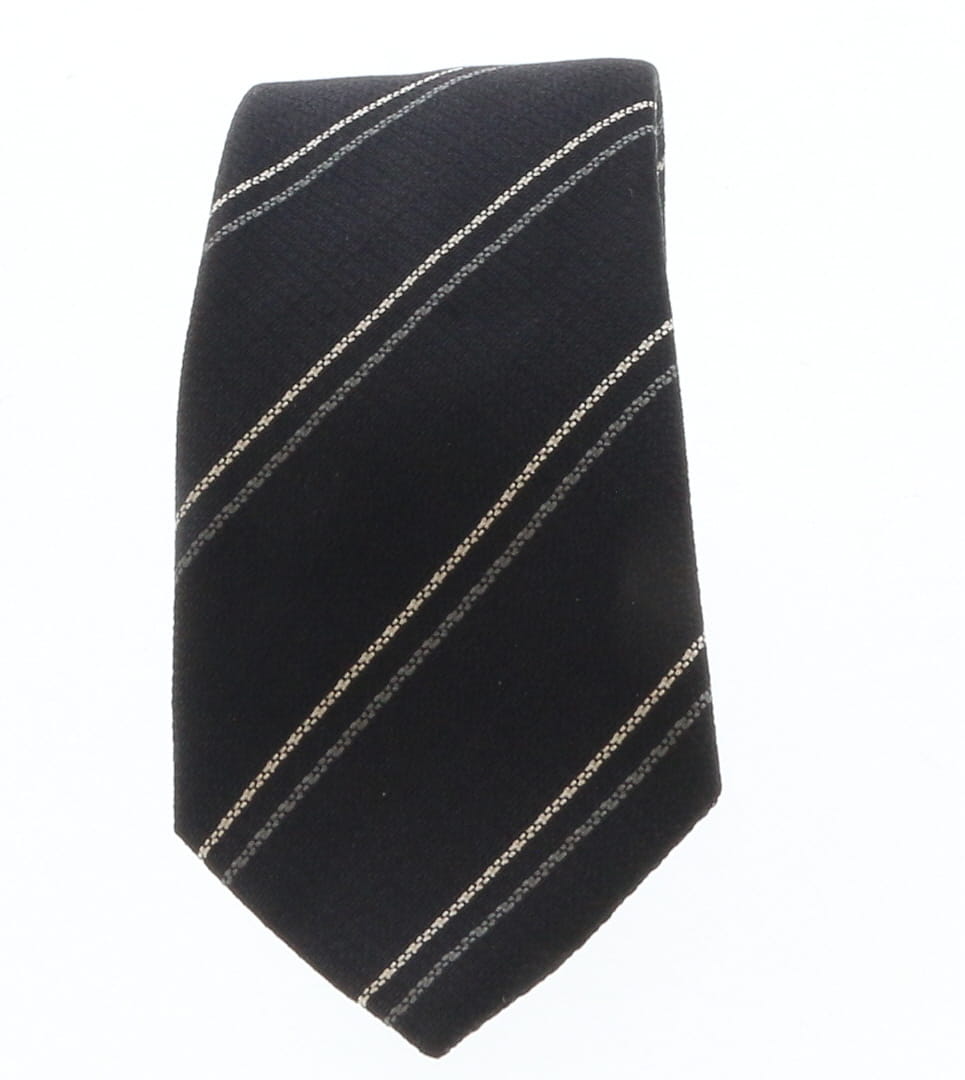 Emporio Armani Black Striped 100% Silk Mens Tie