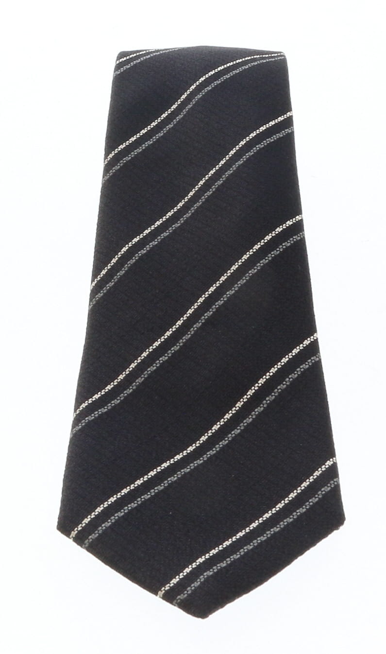Emporio Armani Black Striped 100% Silk Mens Tie