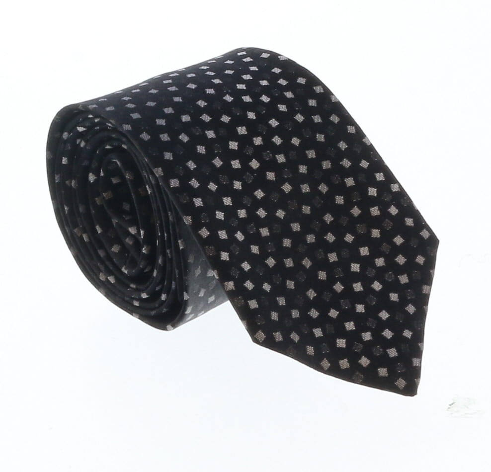 Emporio Armani Black Geometric 100% Silk Mens Tie