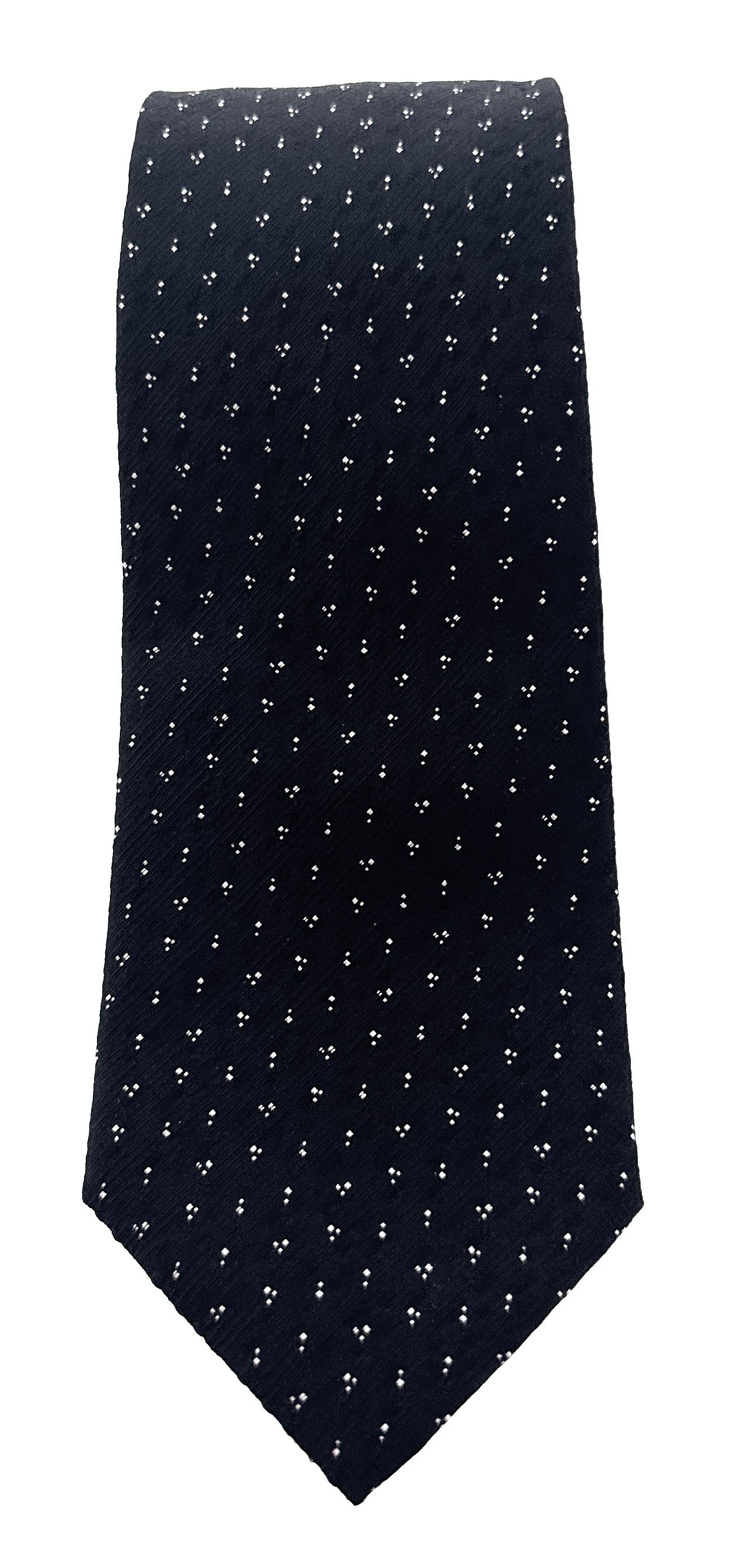 Emporio Armani Black Dotted pattern 100% Silk Mens Tie