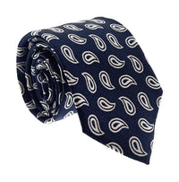 Emporio Armani Blue tear-drop motifs in white 100% Silk Mens Tie
