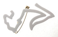 Emporio Armani White Arrow Resin Retro Brooch Pin