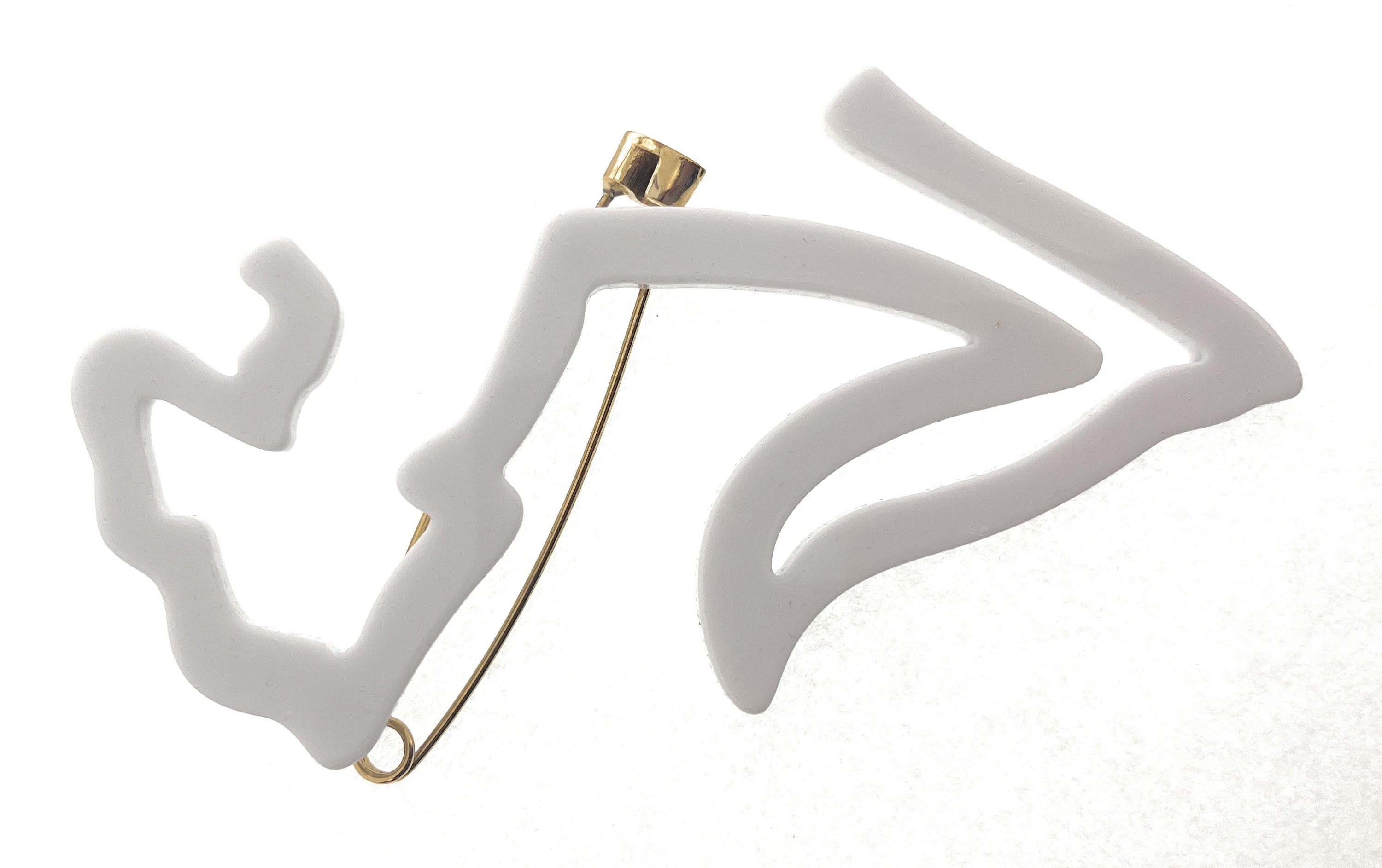 Emporio Armani White Arrow Resin Retro Brooch Pin
