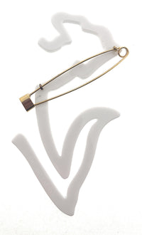 Emporio Armani White Arrow Resin Retro Brooch Pin