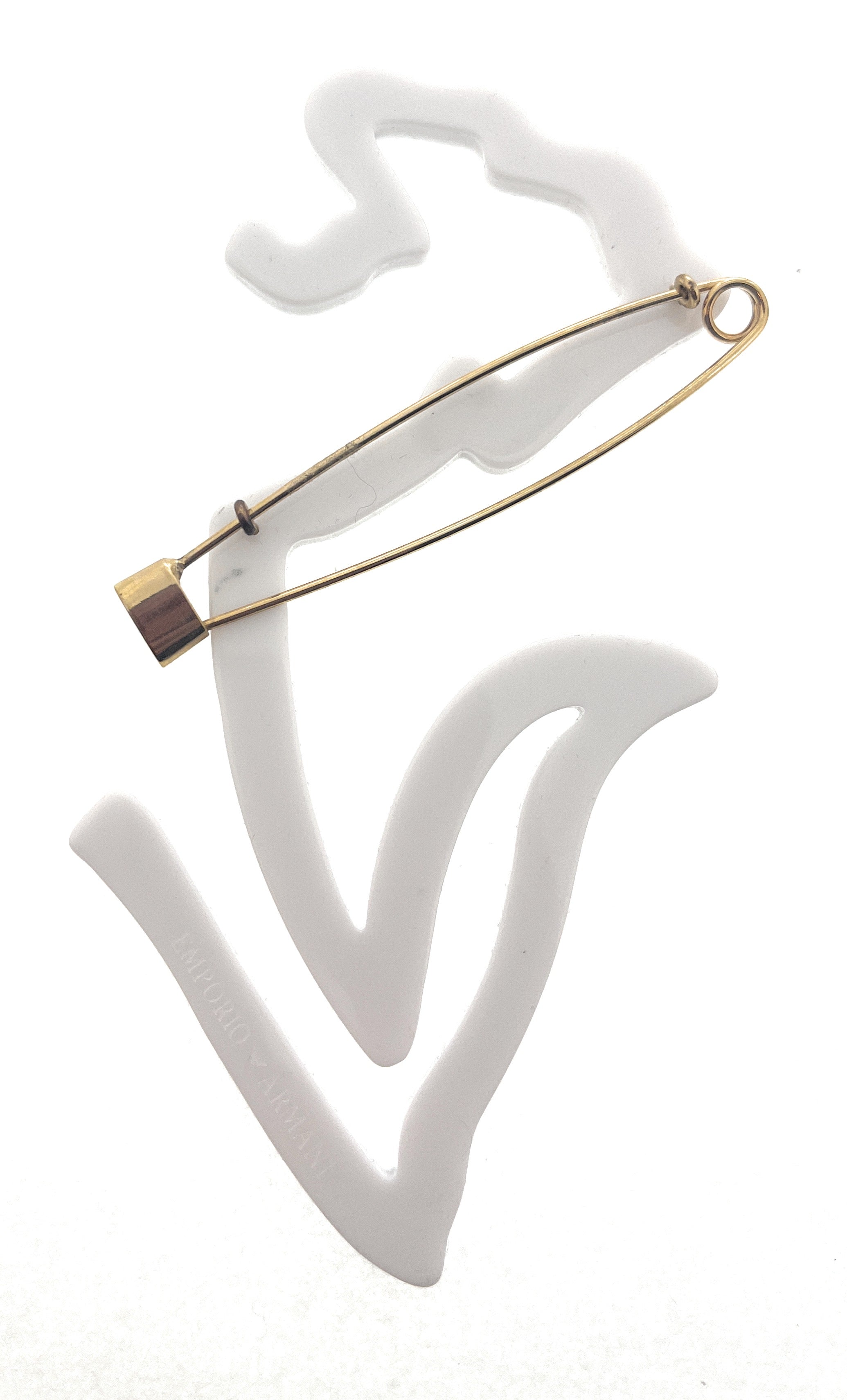 Emporio Armani White Arrow Resin Retro Brooch Pin
