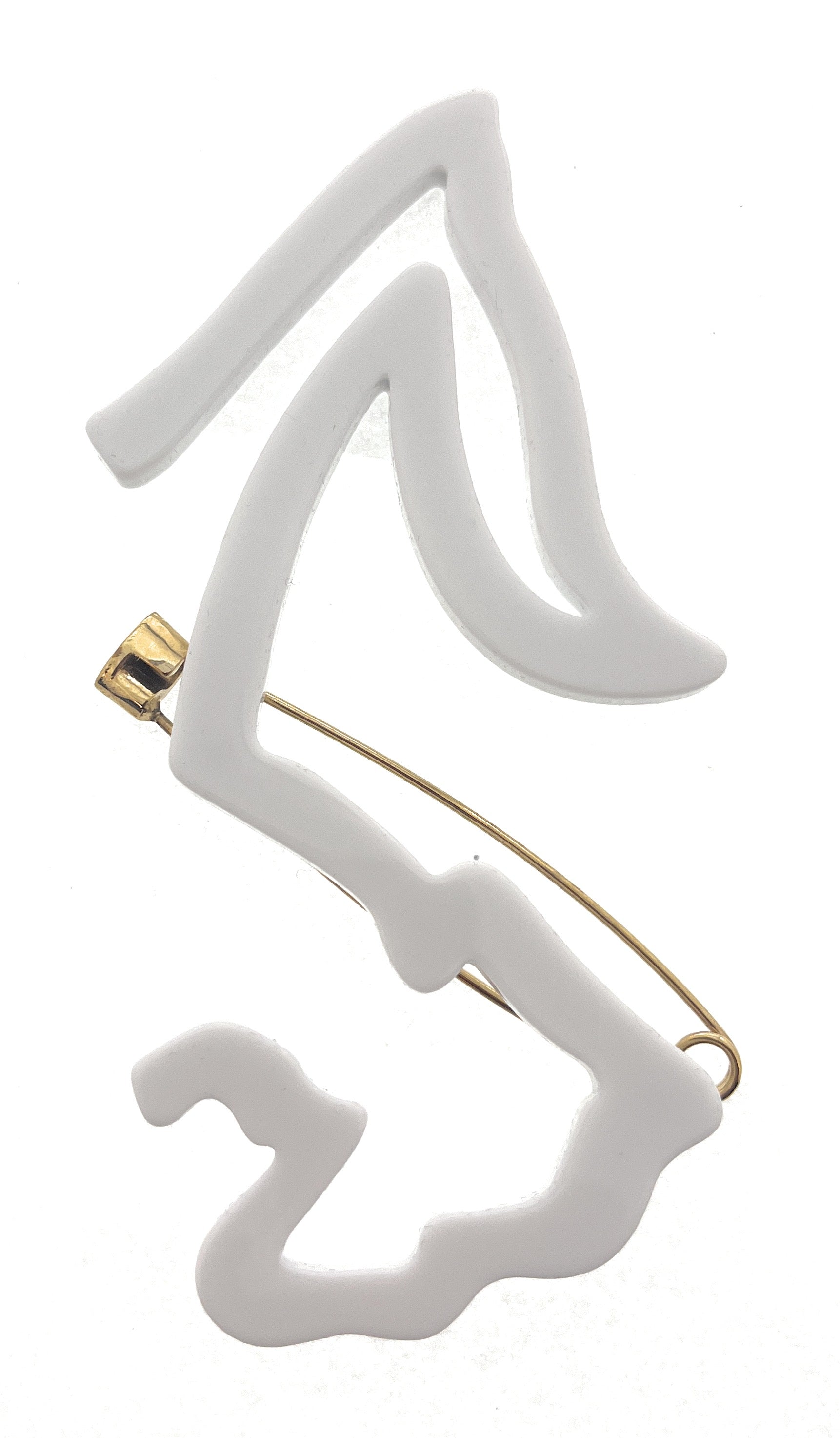 Emporio Armani White Arrow Resin Retro Brooch Pin