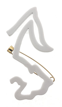 Emporio Armani White Arrow Resin Retro Brooch Pin