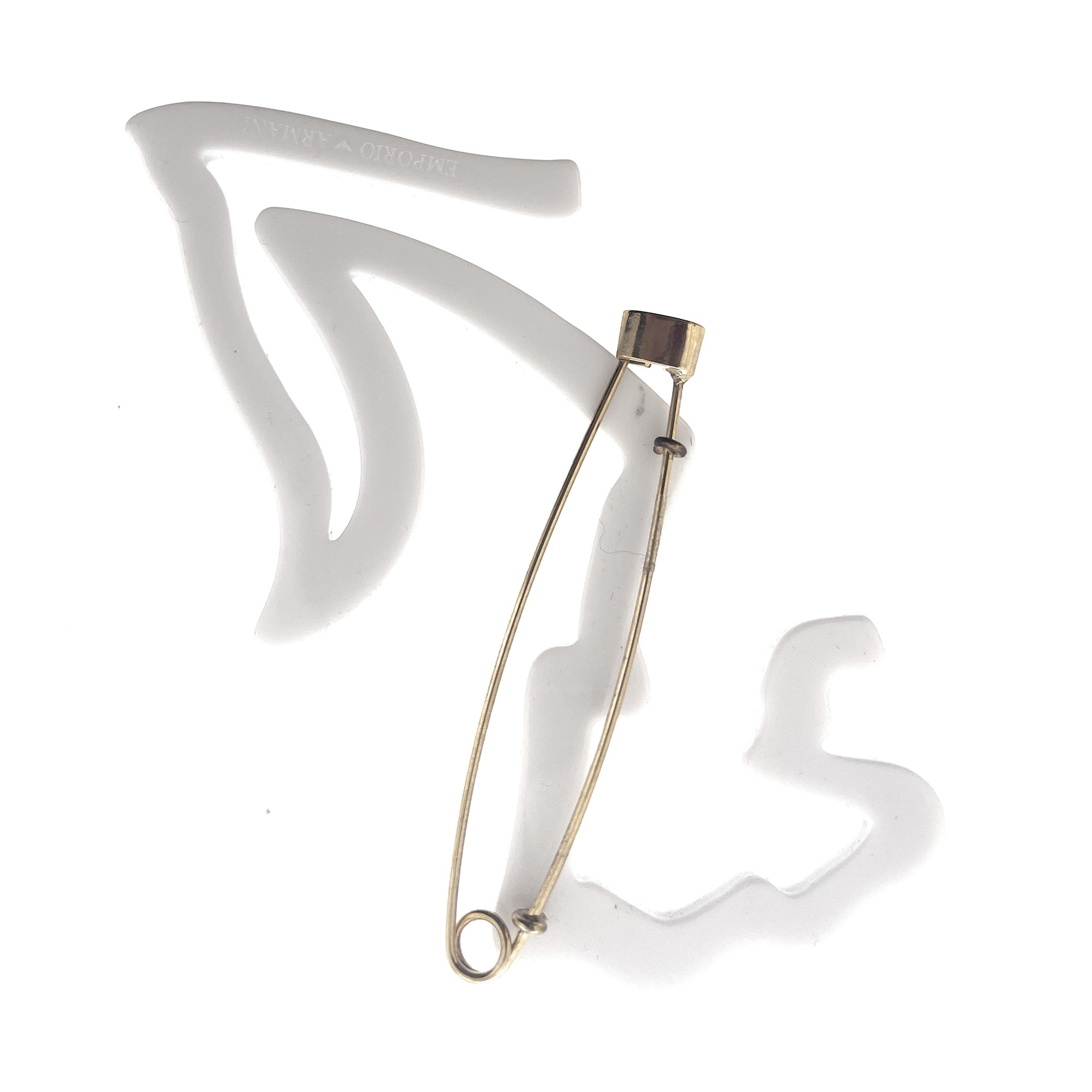 Emporio Armani White Arrow Resin Retro Brooch Pin