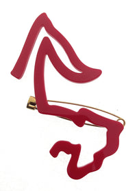 Emporio Armani Red Arrow Resin Retro Brooch Pin