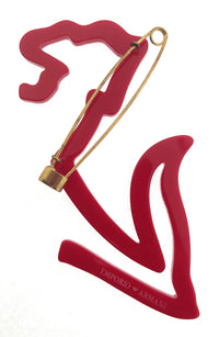 Emporio Armani Red Arrow Resin Retro Brooch Pin