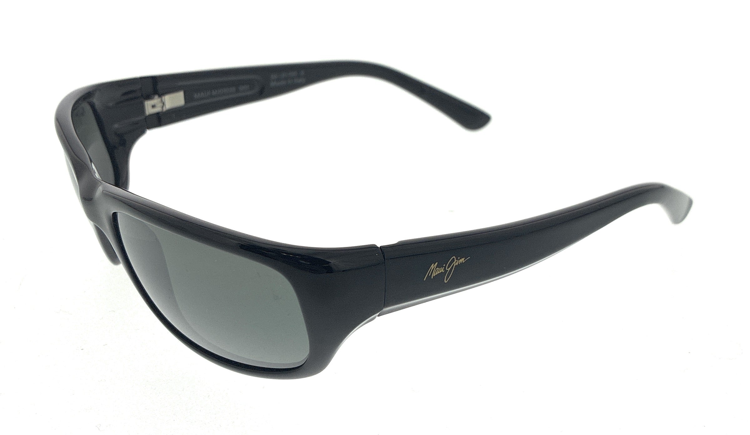 Maui Jim MJ0103S001 Polarized Wraparound Sunglasses for Men Lightweight Black