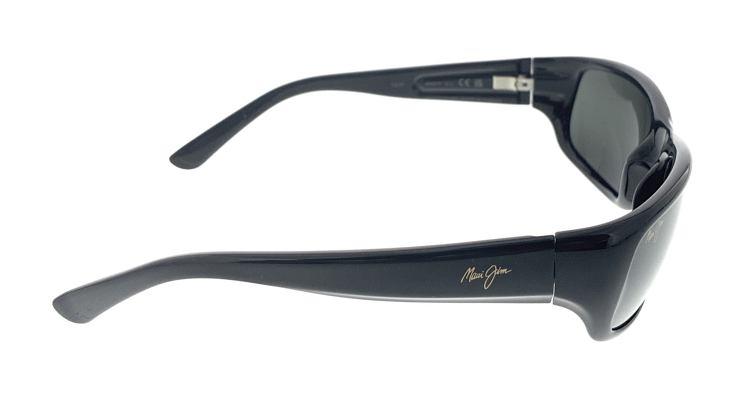 Maui Jim MJ0103S001 Polarized Wraparound Sunglasses for Men Lightweight Black