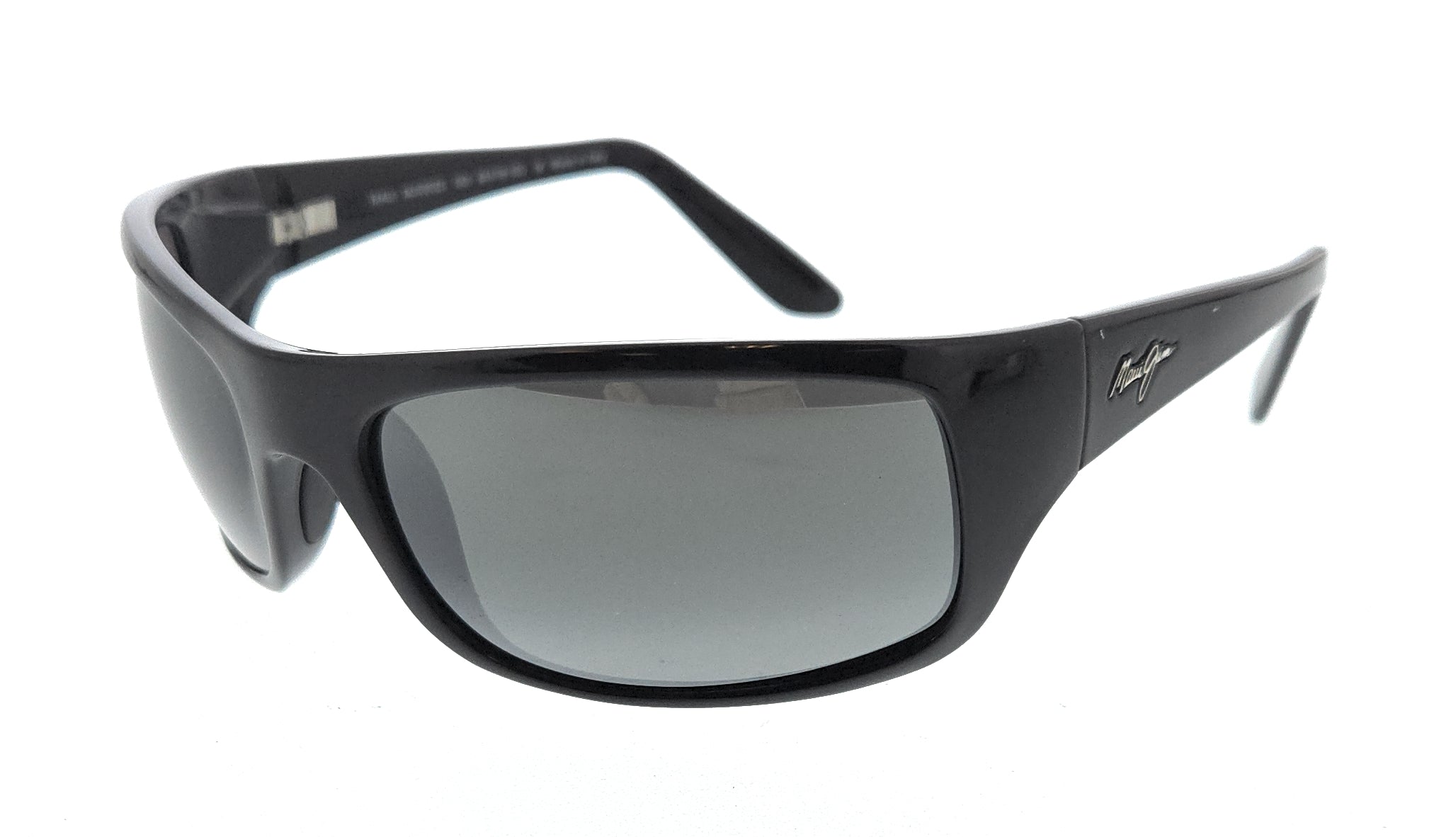 Maui Jim MJ0202S001 Gloss Black WrapAround Polarized Sunglasses Neutral