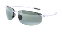 Maui Jim MJ0407S005 Rimless Polarized Clear Frame Sunglasses Grey UV