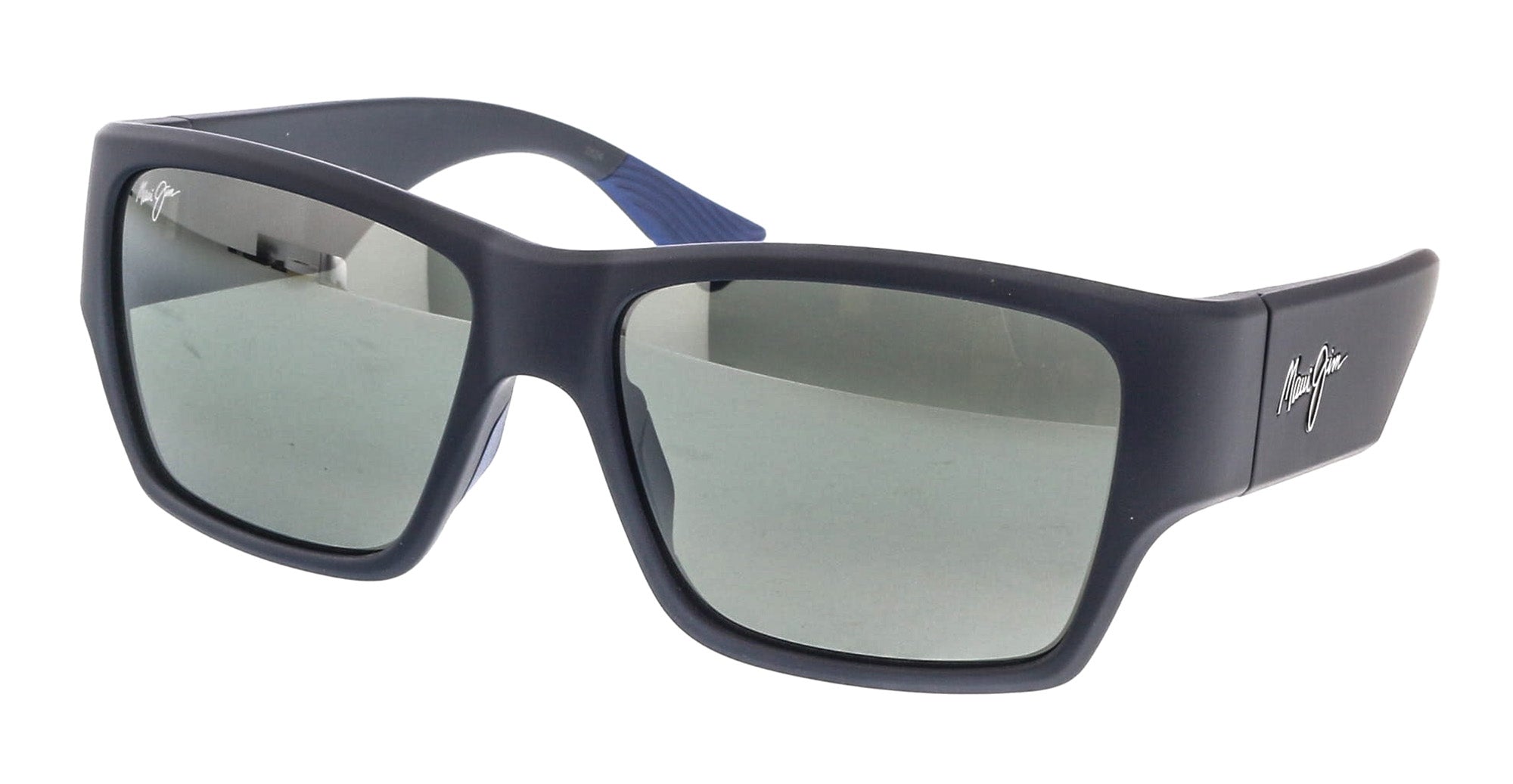 Maui Jim MJ0614S003 Matte Blue Wrap Sunglasses Neutral Grey Lenses Bold