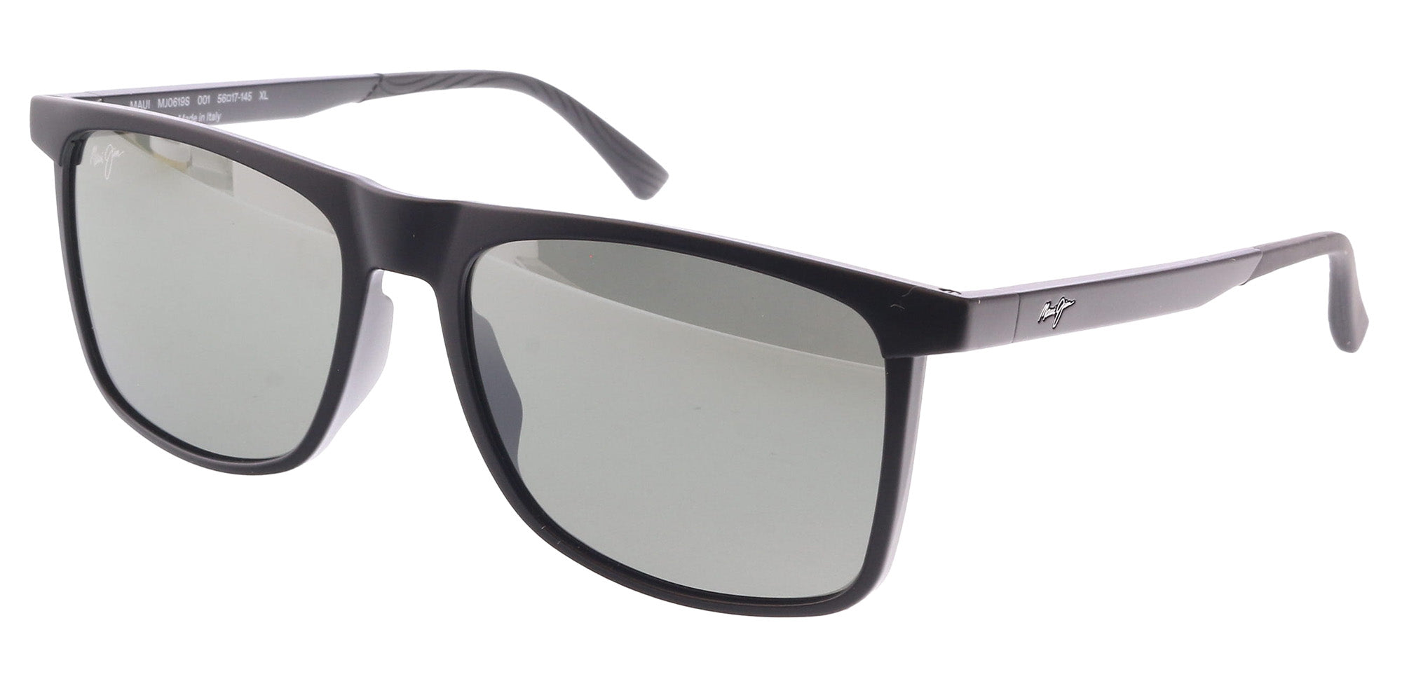 Maui Jim MJ0619S001 Sleek Modern Edge: Matte Black Polarized Rectangular