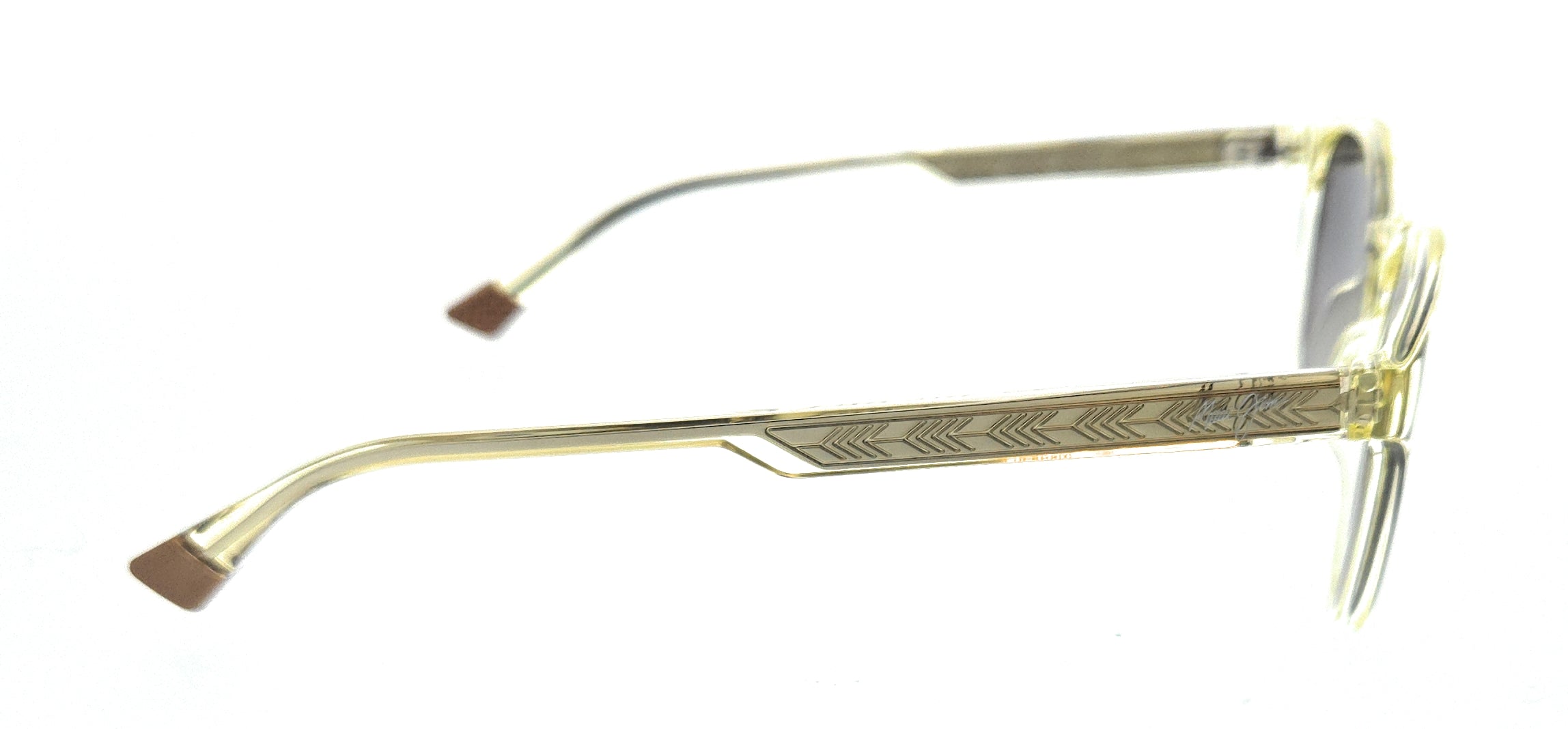 Maui Jim MJ0636S004 Retro Round Sunglasses Translucent Yellow Frame