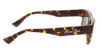 Maui Jim MJ0638S002 Rectangle Polarized Sunglasses Havana Acetate Frame
