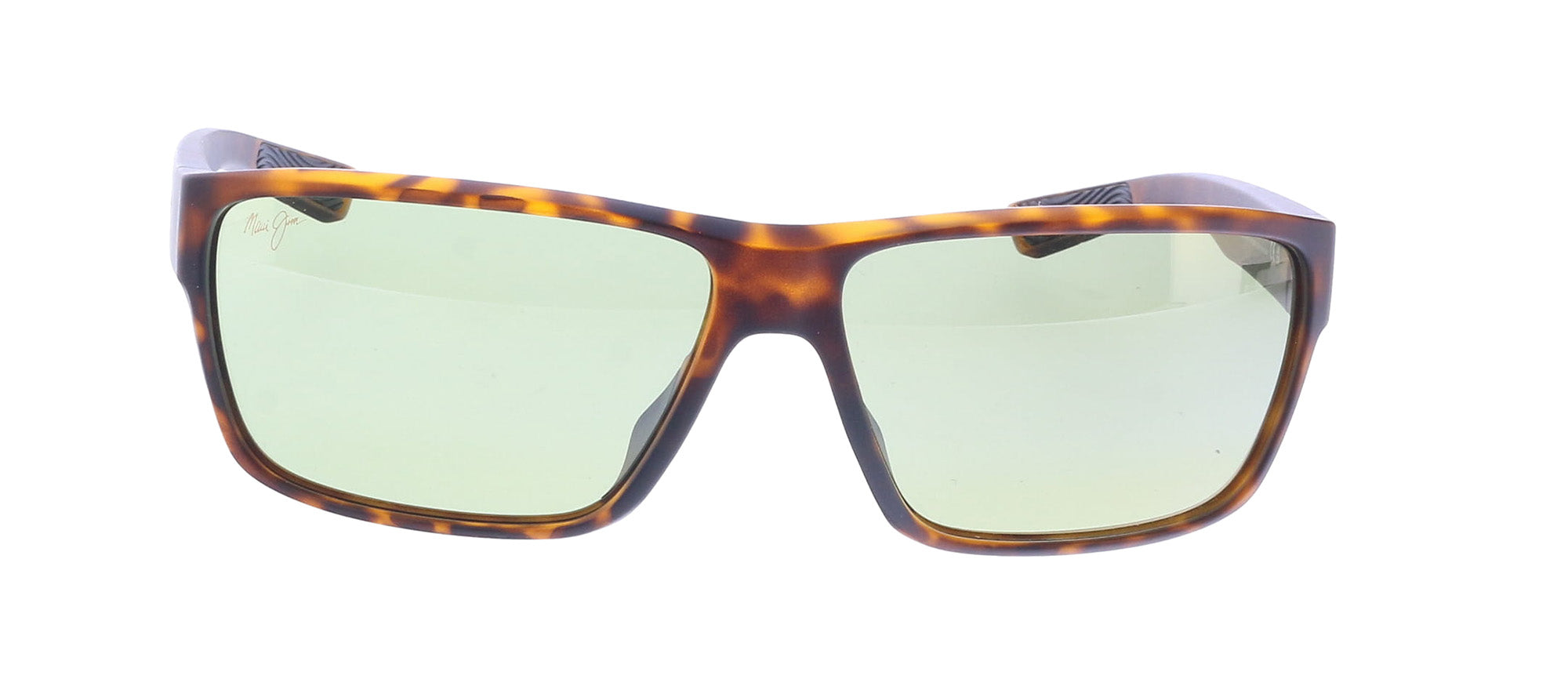 Maui Jim MJ0661S004 Matte Dark Havana Wrap Sunglasses Green Polarized