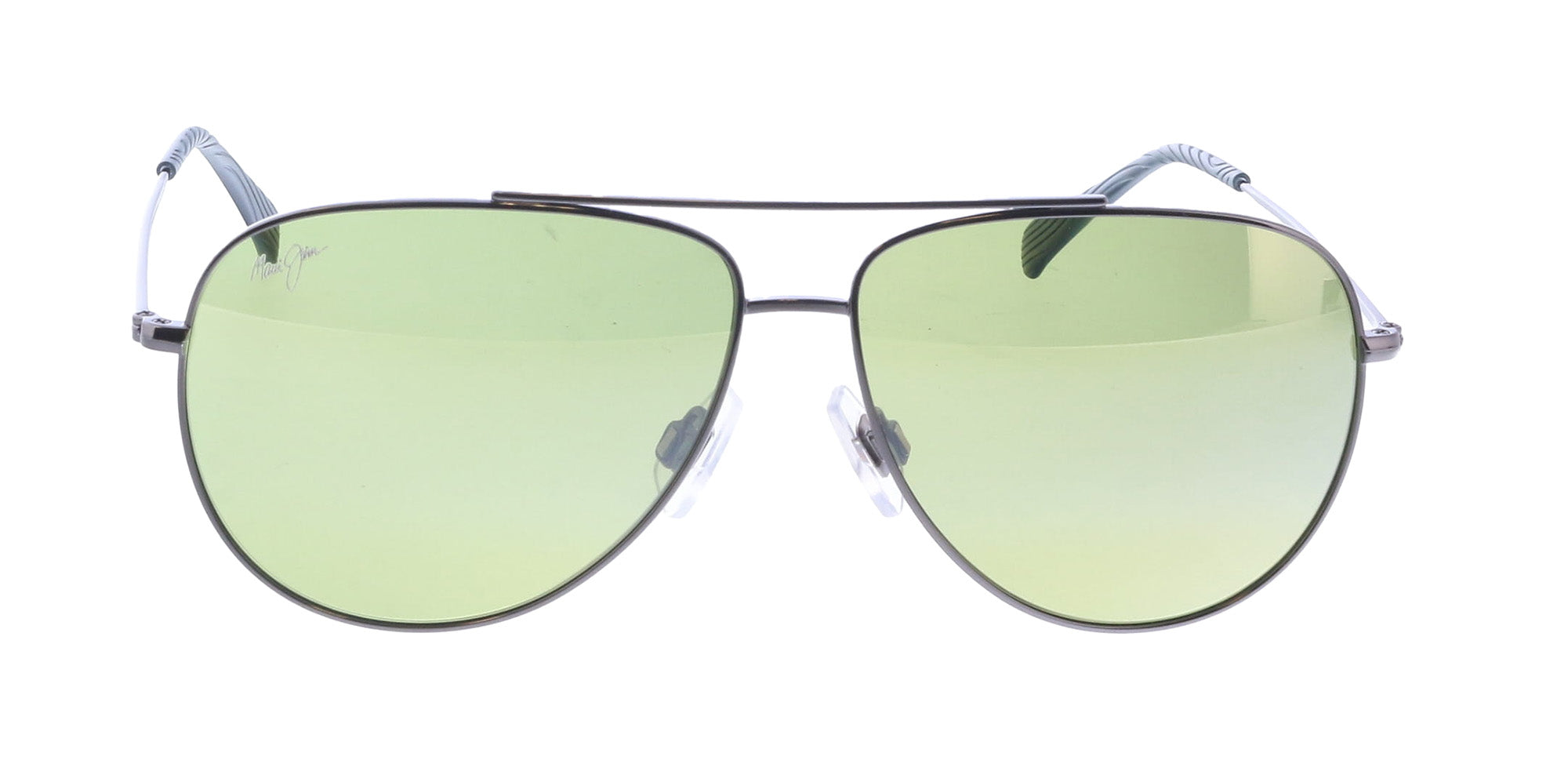 Maui Jim MJ0665S002 Titanium Aviator Sunglasses Green Gradient Polarized