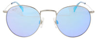 Maui Jim MJ0667S003 Silver Round Sunglasses Blue Hawaii Mirror