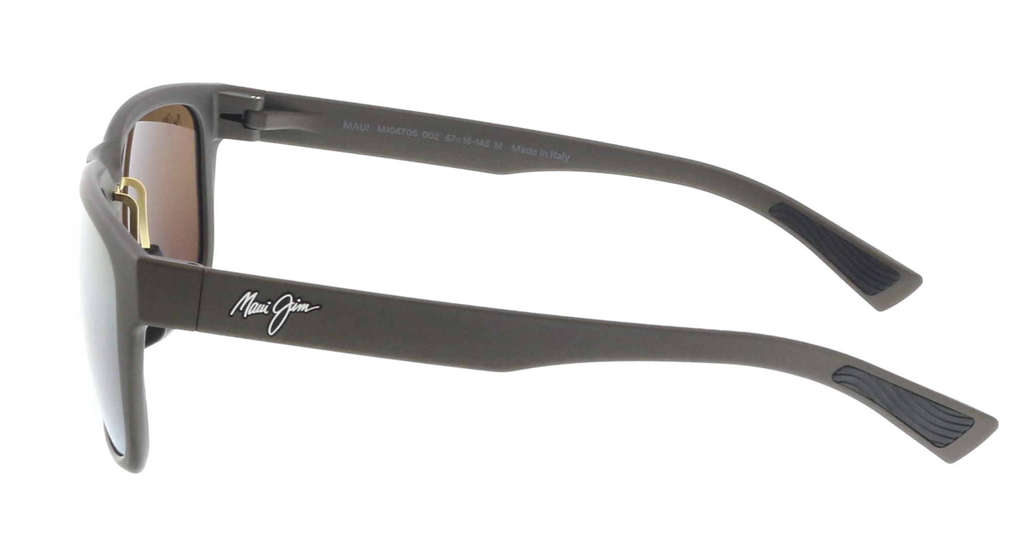 Maui Jim MJ0670S-002 Matte Brown Square Sunglasses Bronze Polarized Lens
