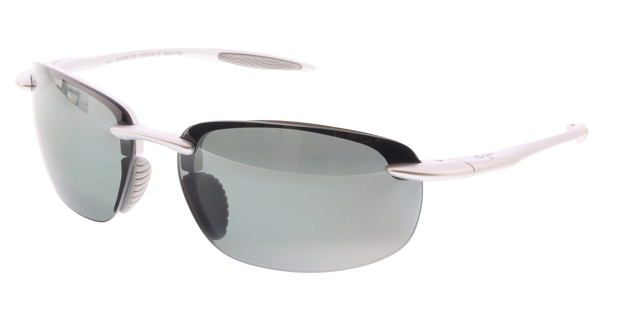 Maui Jim MJ0676S-002 Sporty Silver Rimless Grey Maui Ultra Lenses