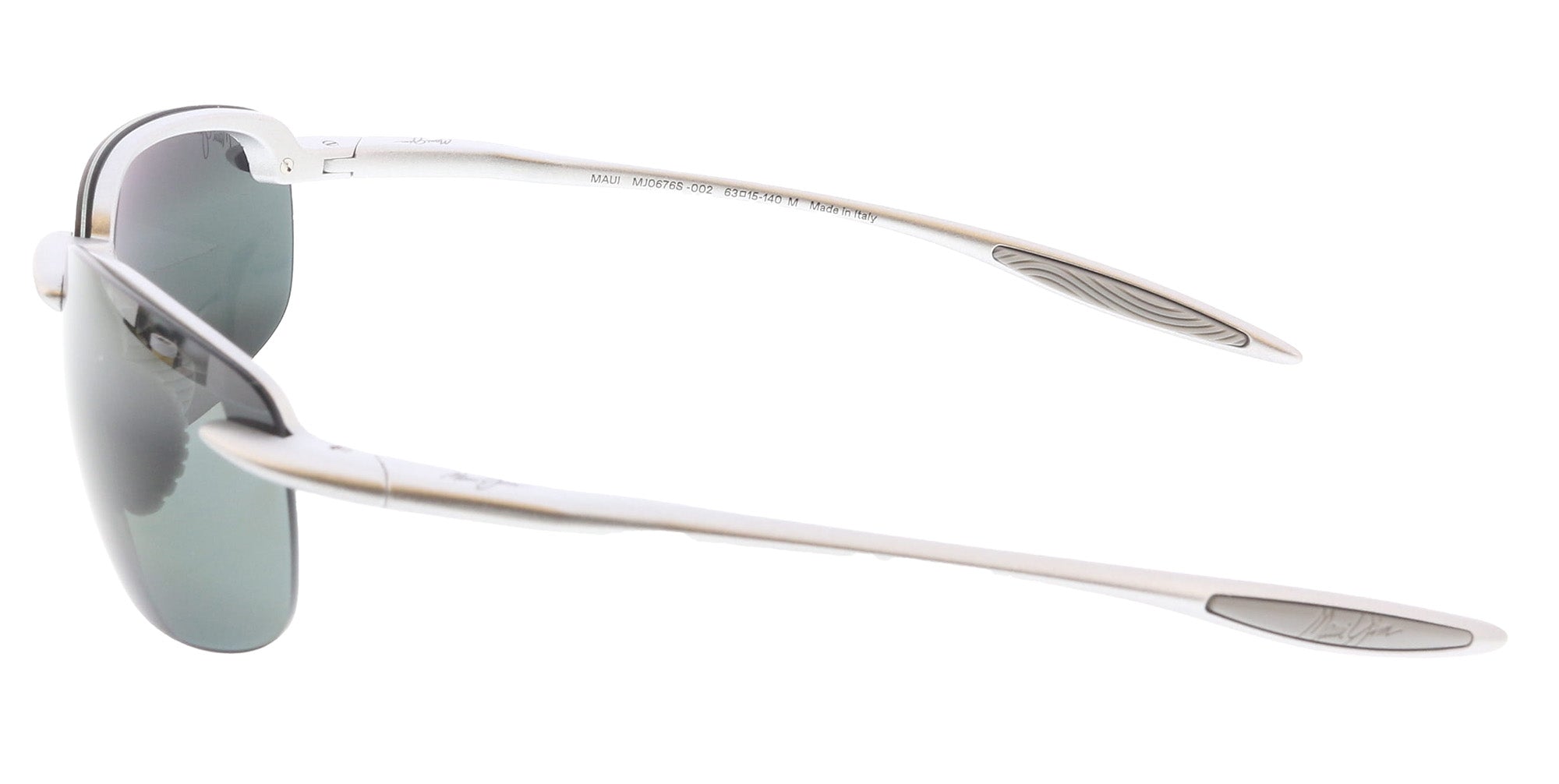 Maui Jim MJ0676S-002 Sporty Silver Rimless Grey Maui Ultra Lenses