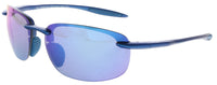 Maui Jim MJ0676S-003 Sleek Blue Rimless Sports Blue Mirror Lenses