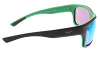 Maui Jim MJ0681S-003 Rugged Matte Black Wrap GreenMirrored Polarized