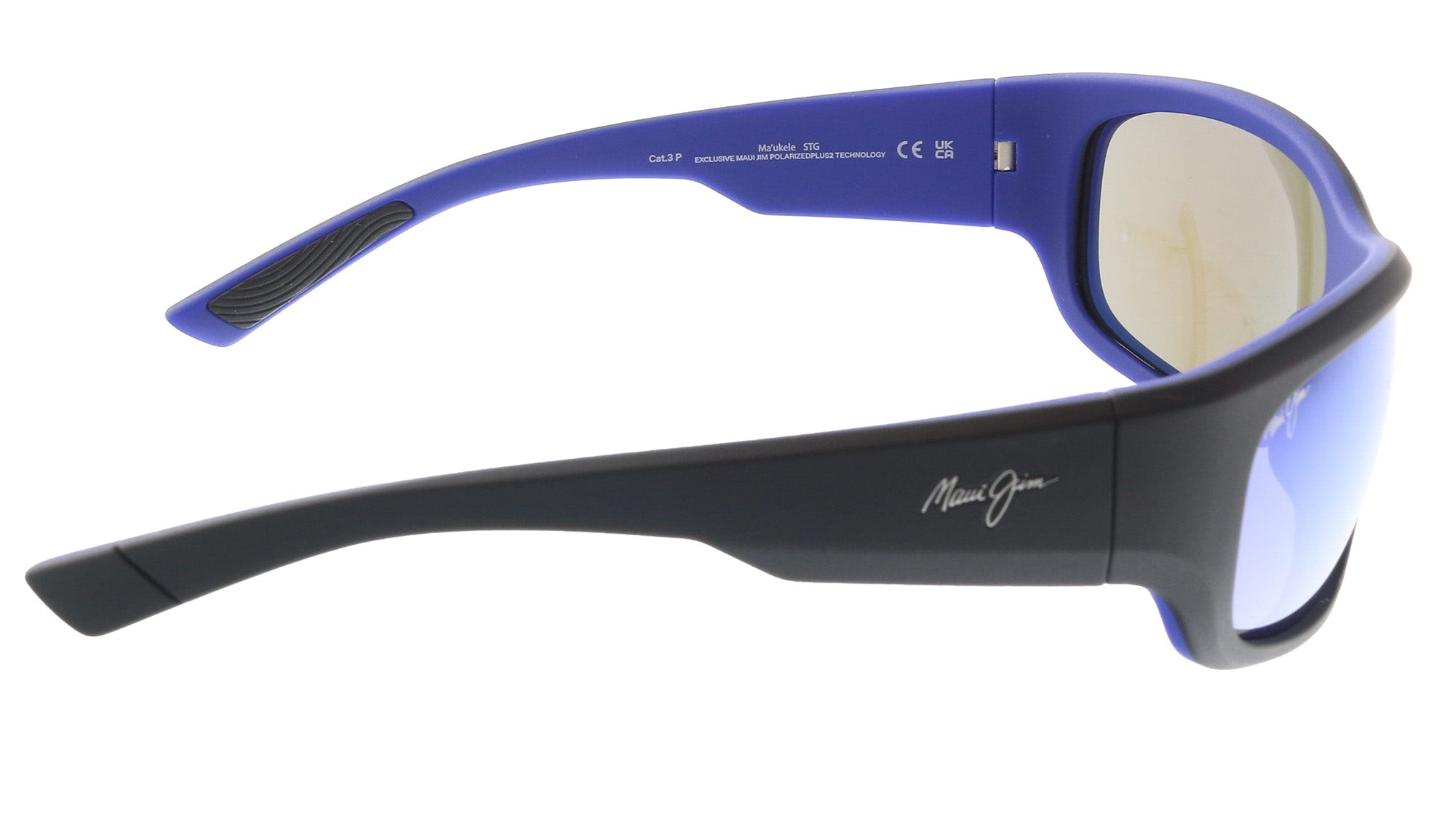 Maui Jim MJ0682S-003 Bold Black Wrap Blue Hawaii Polarized Mirrors