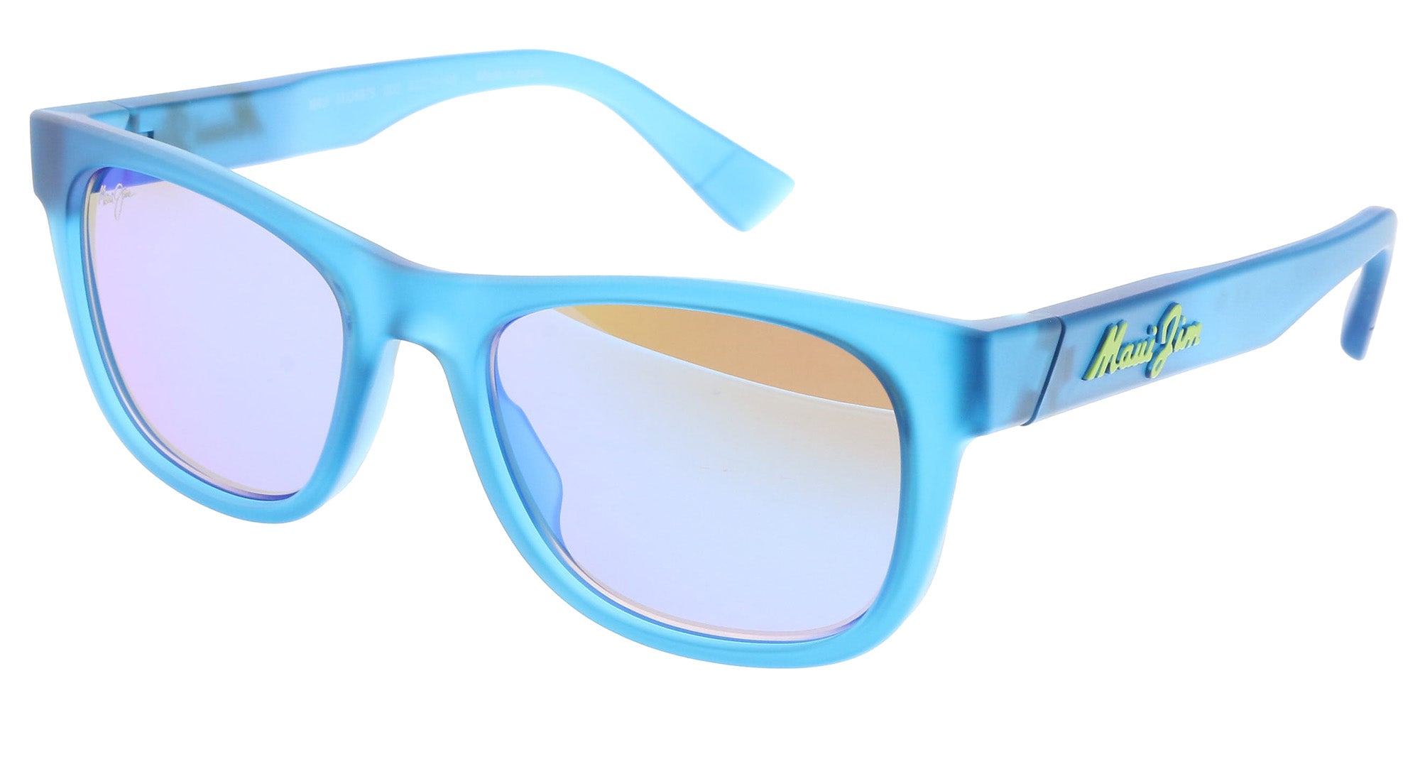 Maui Jim MJ0687S-003 Vibrant Teal Square Sunglasses Blue Mirror Polarized