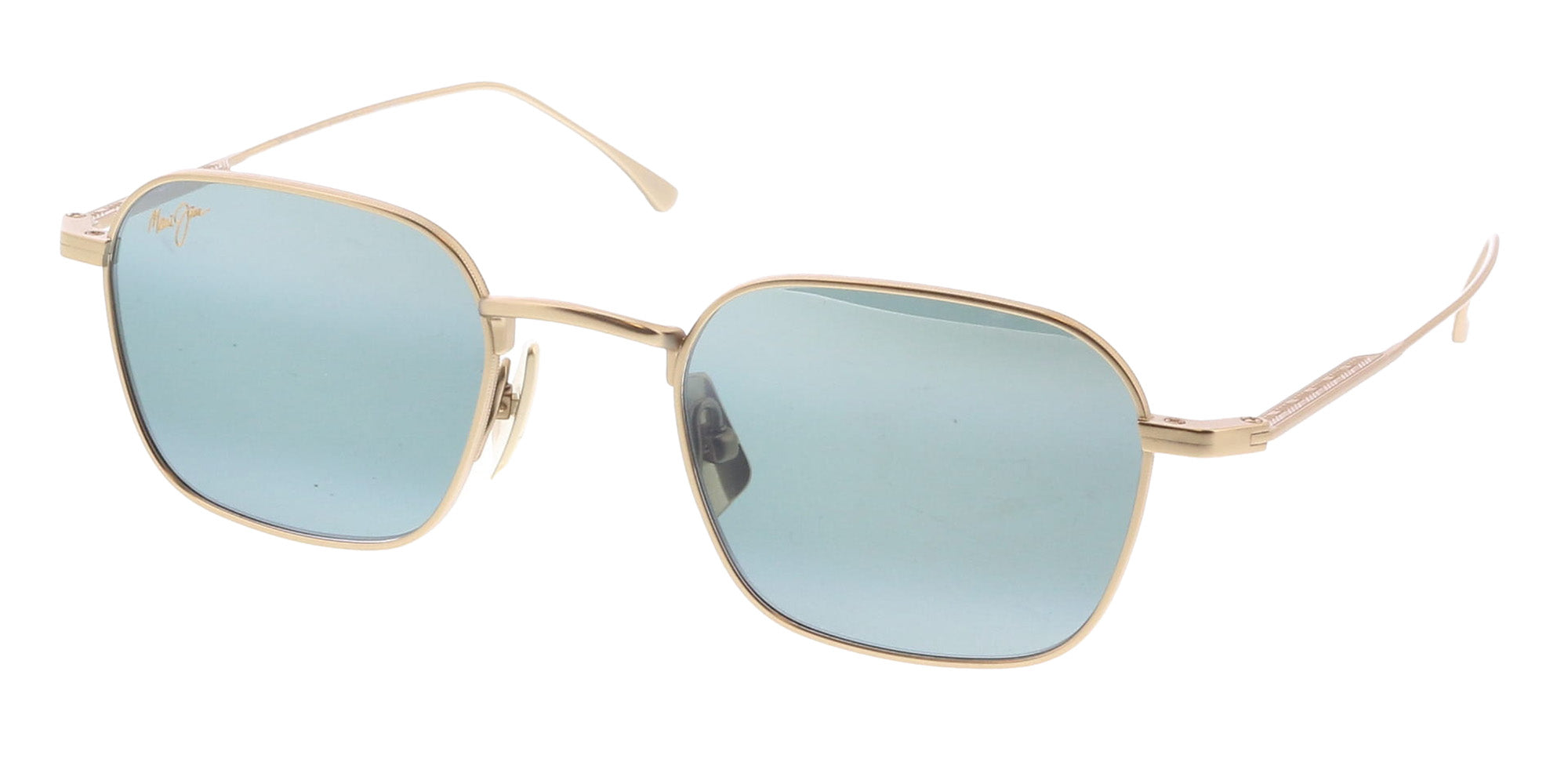 Maui Jim MJ0690S-001 Refined Square Titanium Sunglasses in Matte Light Gold