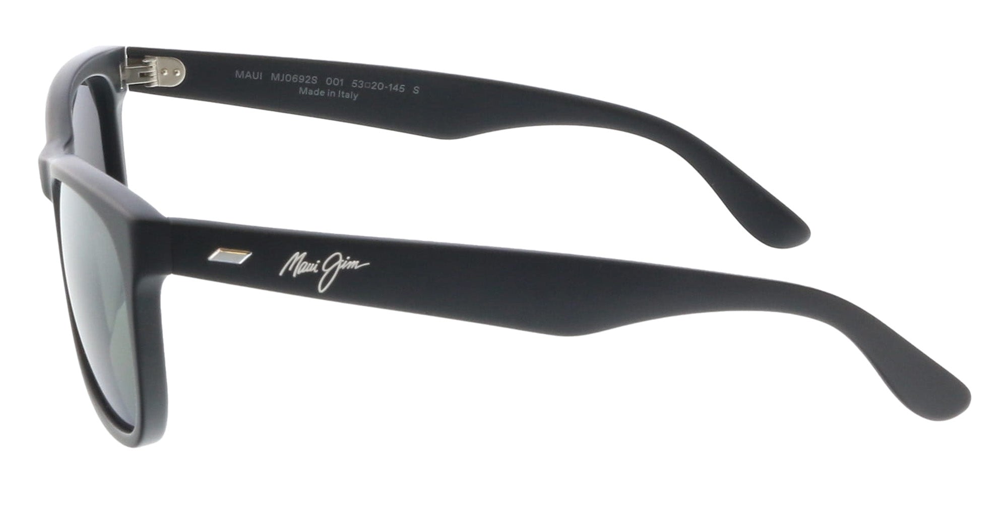 Maui Jim MJ0692S-001 Classic Matte Black Square Sunglasses Grey