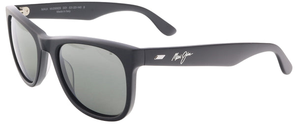 Maui Jim MJ0692S-001 Classic Matte Black Square Sunglasses Grey