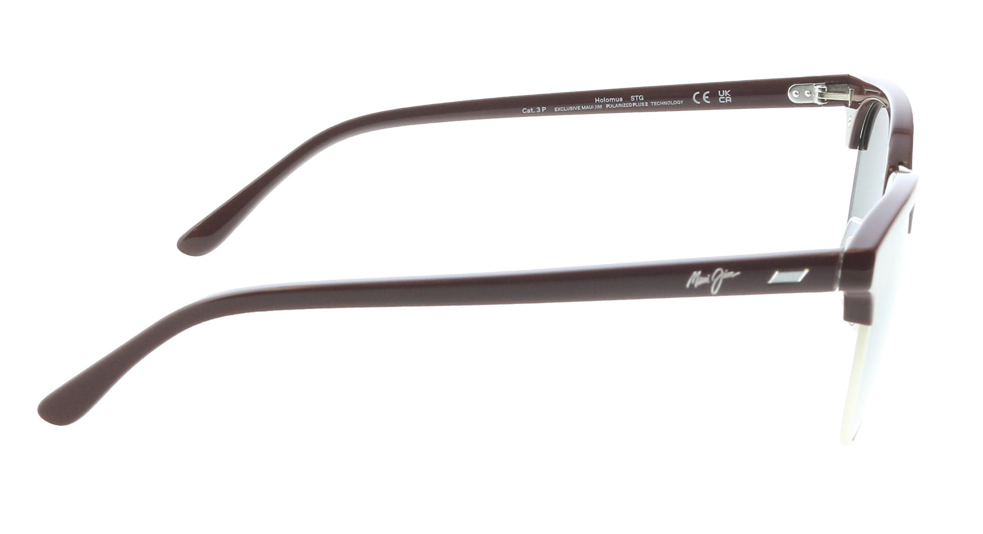 Maui Jim MJ0695S-003 Shiny Solid Brown Square Sunglasses Neutral Grey Lens