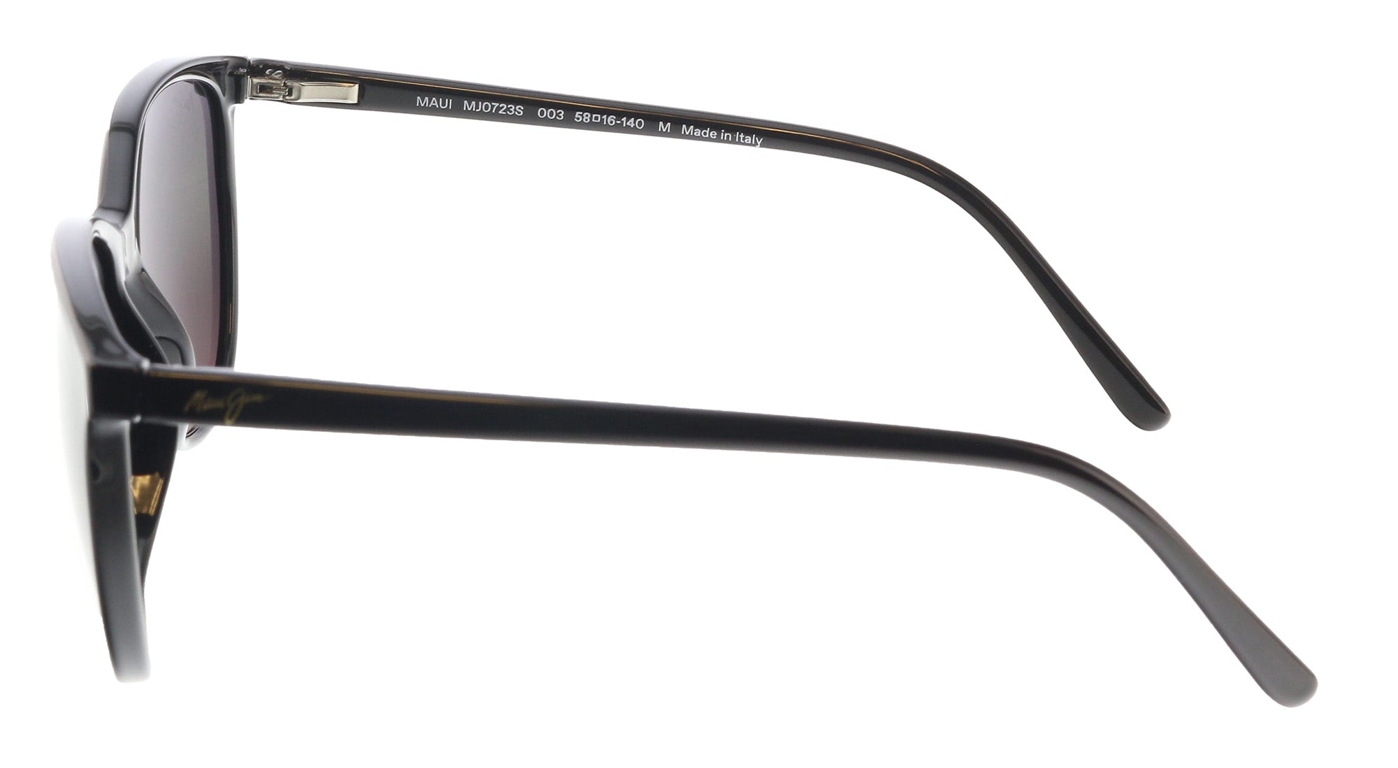 Maui Jim MJ0723S-003 Sleek Black Cat-Eye Sunglasses Polarized Grey