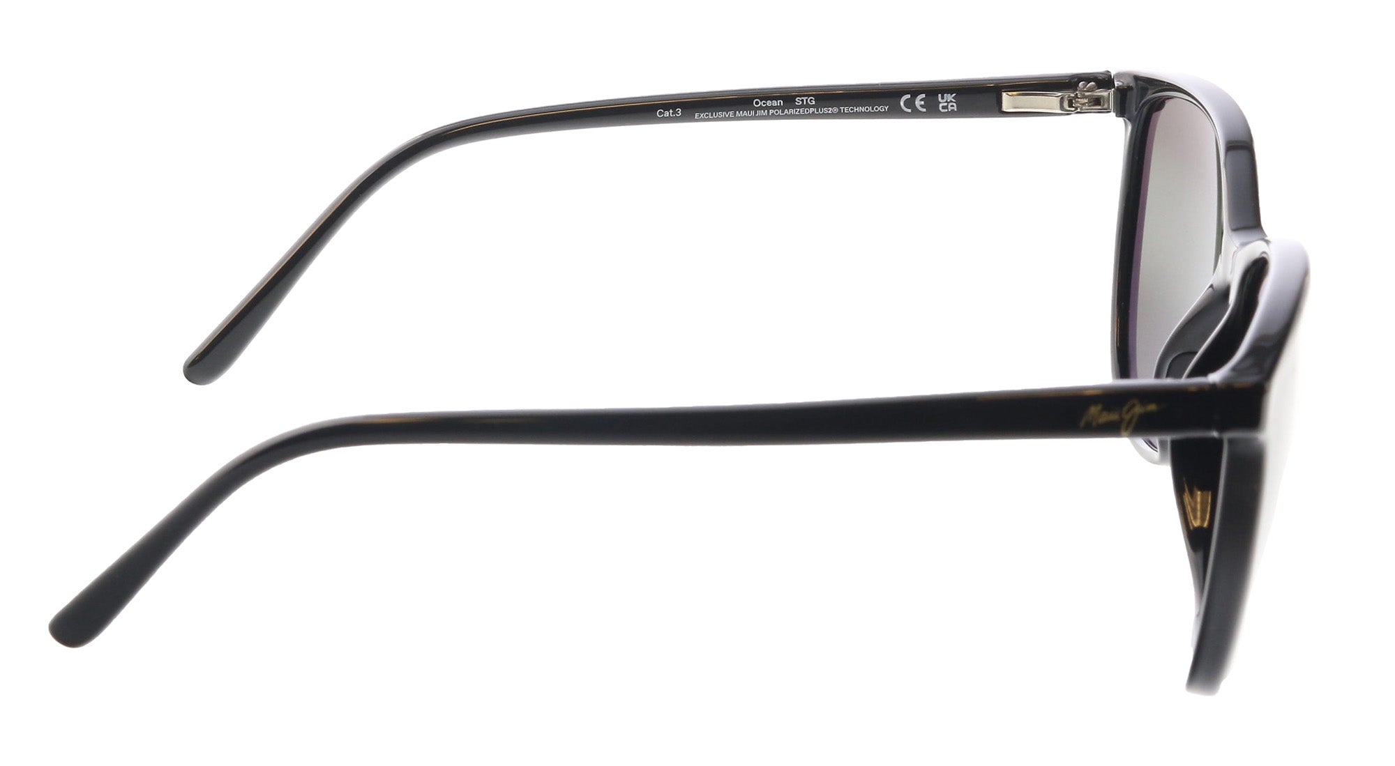 Maui Jim MJ0723S-003 Sleek Black Cat-Eye Sunglasses Polarized Grey