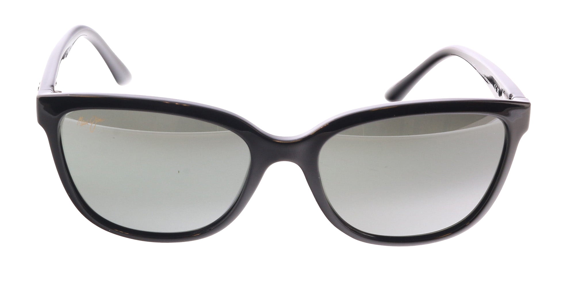Maui Jim MJ0758S-004 Shiny Black Geometric Cat-Eye Sunglasses Polarized