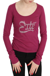 Exte Pink Exte Crystal Embellished Long Sleeve Women's Top