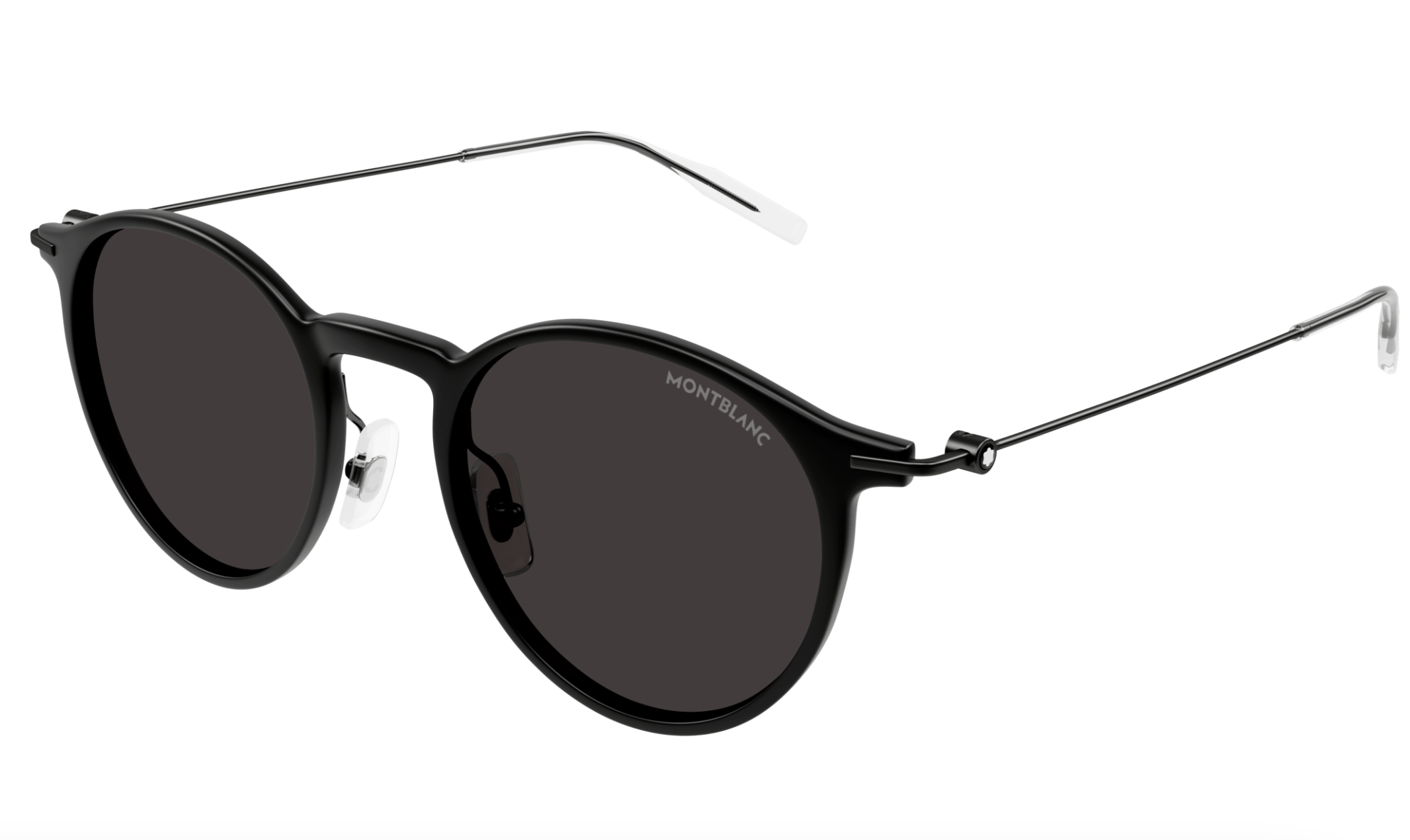 Montblanc MB0097S-009 Classic Black Round Sunglasses Minimalist Elegance