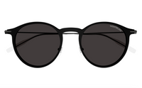 Montblanc MB0097S-009 Classic Black Round Sunglasses Minimalist Elegance
