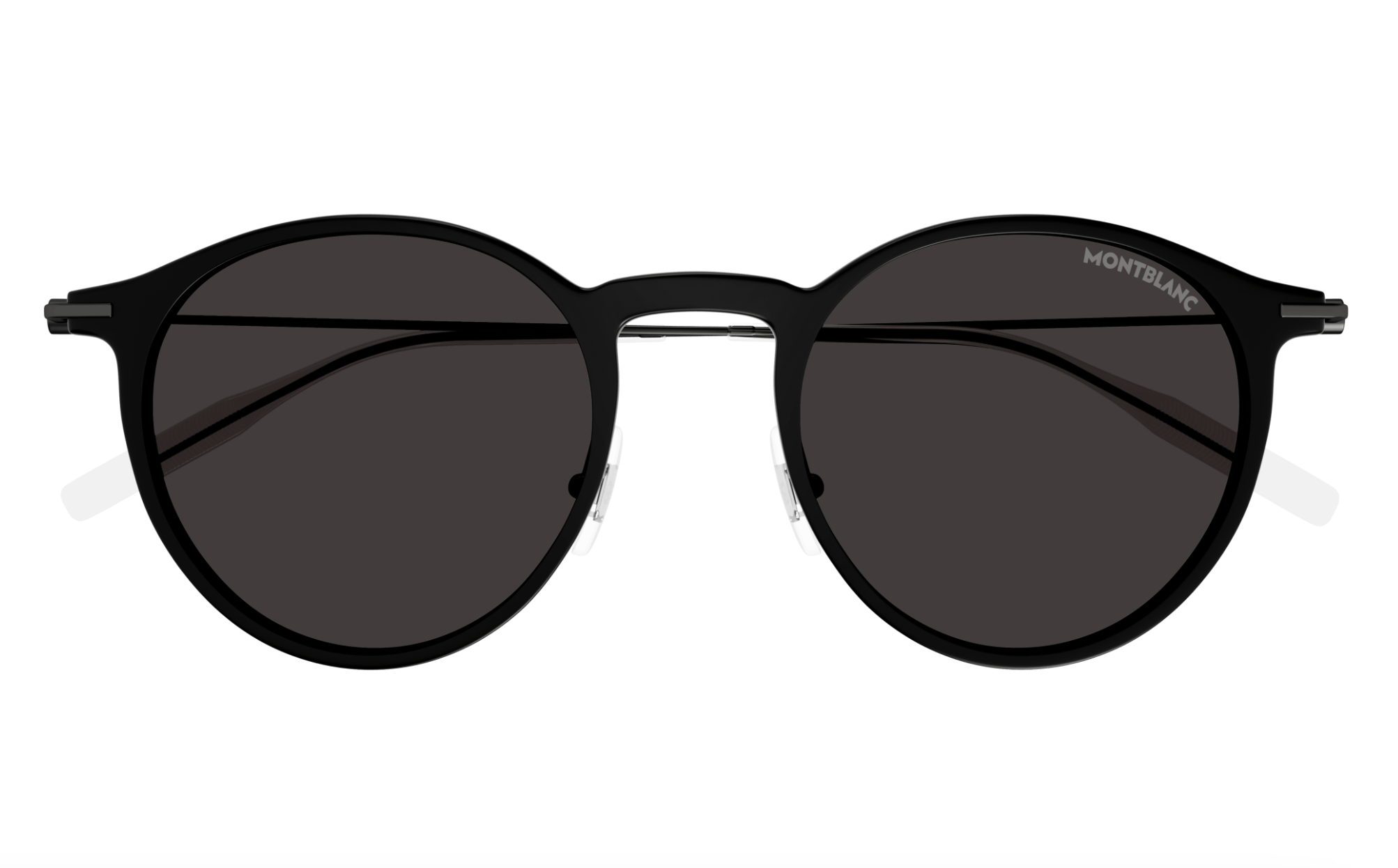 Montblanc MB0097S-009 Classic Black Round Sunglasses Minimalist Elegance