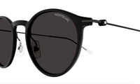Montblanc MB0097S-009 Classic Black Round Sunglasses Minimalist Elegance