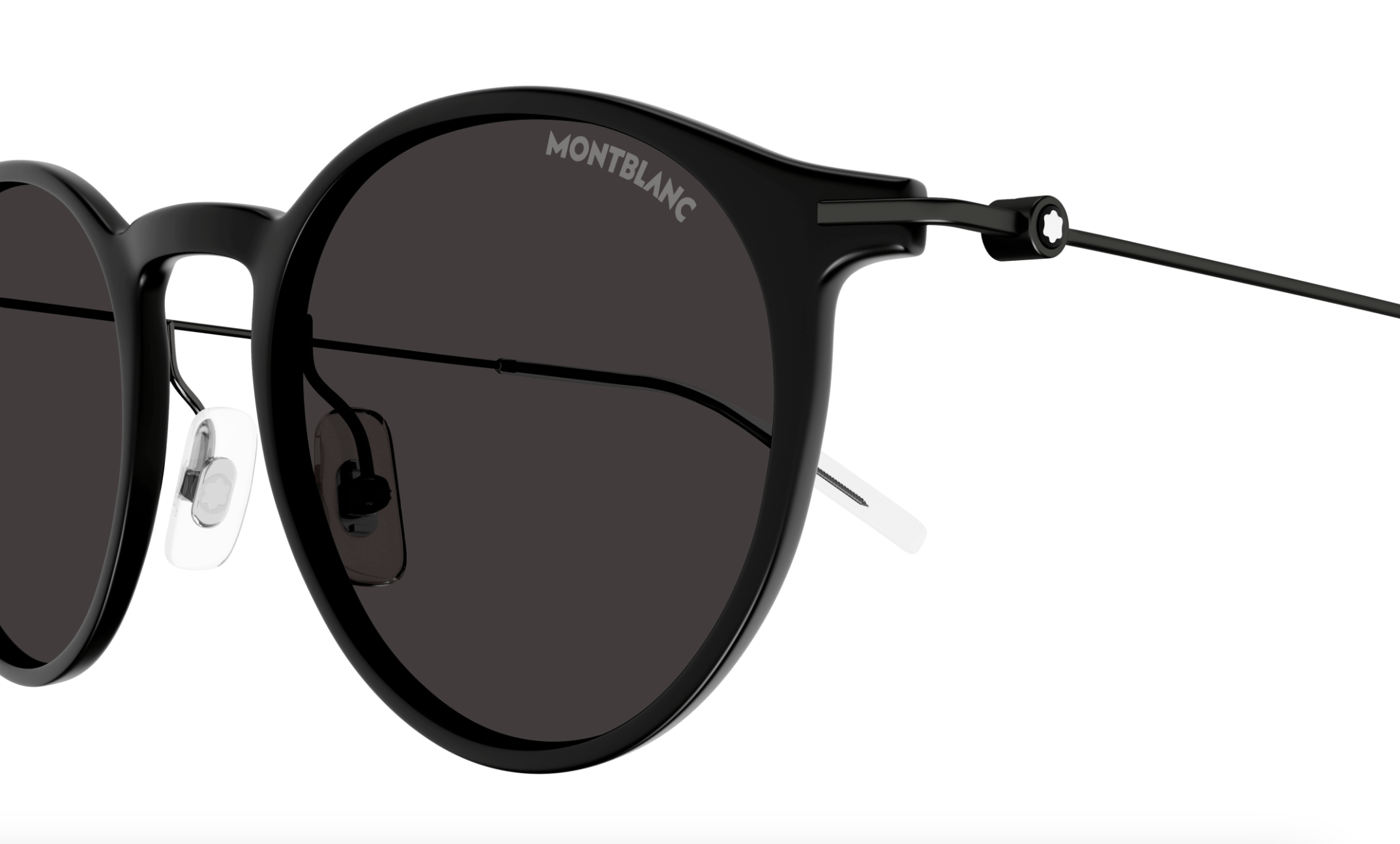 Montblanc MB0097S-009 Classic Black Round Sunglasses Minimalist Elegance